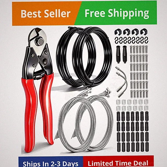 107PCS Stainless Steel Wire Cutter Bike Brake Cable Housing Shifter Cable Hou...