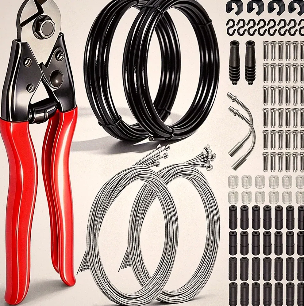 107PCS Stainless Steel Wire Cutter Bike Brake Cable Housing Shifter Cable Housin