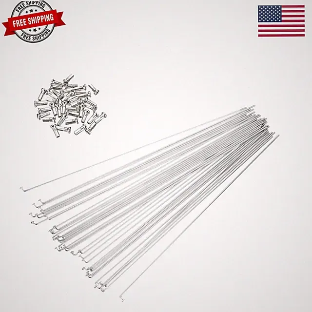 14G Bicycle Spokes, Stainless Steel J Bend 2mm Mountain Bike Spokes with Bras...