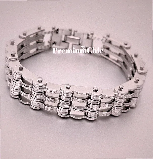 16MM SOLID Stainless Steel Motorcycle Bike Chain Design Bracelet Men's Jewelry