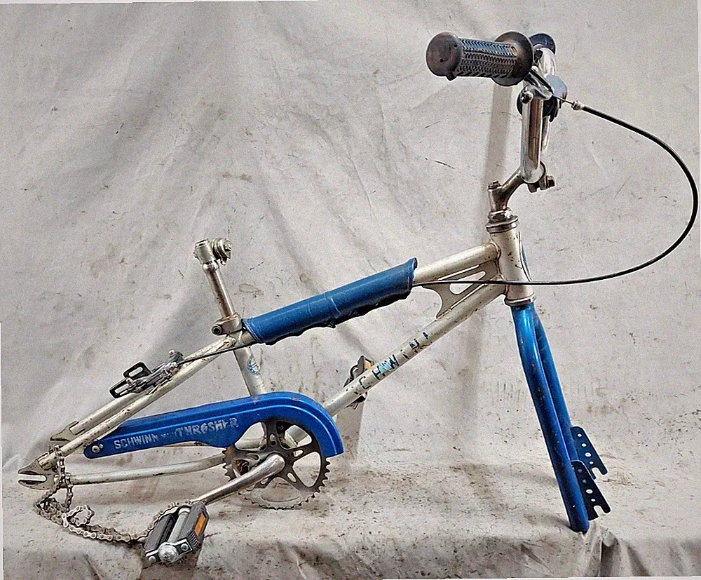 1975 Schwinn Thrasher 20" Kids BMX Bike Single Speed SS Silver Steel Old-School~