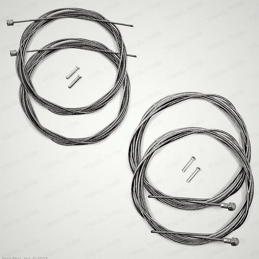 2 x Shimano Road Bicycle Brake & Shift Stainless Steel Cables + Tips Set Bundle