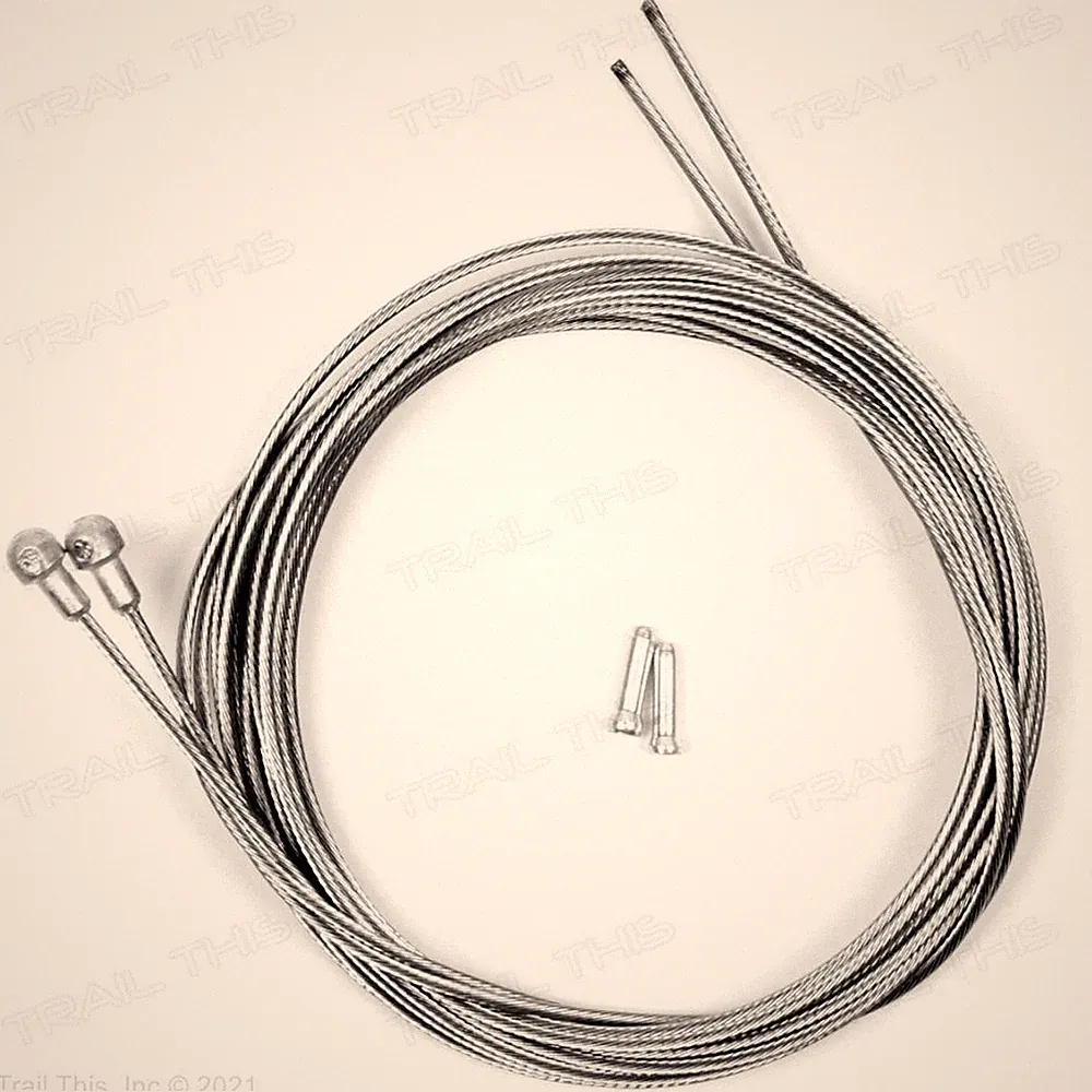 2 x Shimano SUS Stainless Steel Road Bicycle Brake Cables + Tips 1.6mm x 2000mm
