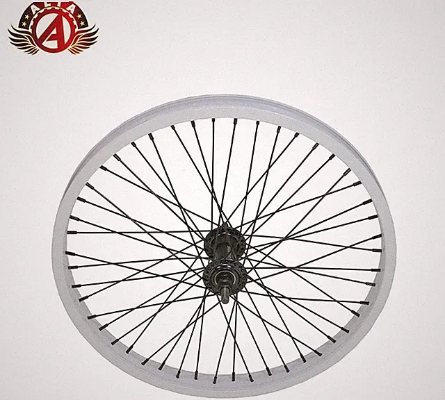20” x 2.125 BMX Sealed Bearing White Alloy 48 Spoke Wheel, Front or Rear 9T Cog.