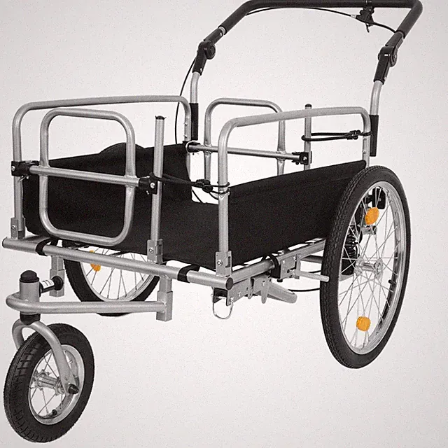 3-in-1Bike Cargo Trailer110LB Suspension Fat Tire Convertible Stroller Pull Cart