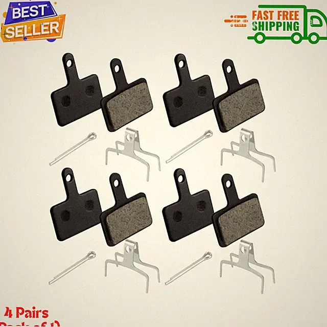 4 Pairs Bike Brake Pads, Resin Semi-Metal Bicycle Disc Brake Pads Replacement...