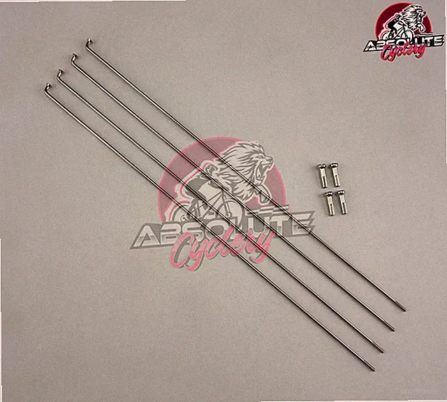 4 REPLACEMENT Bicycle Spokes 14g Stainless Steel W/Nipple Silver (100mm-315mm).
