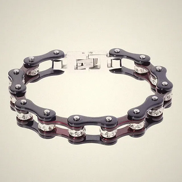 Bicycle Motorcycle Chain Bracelets For Men/Women-Stainless Steel Bracelets Black