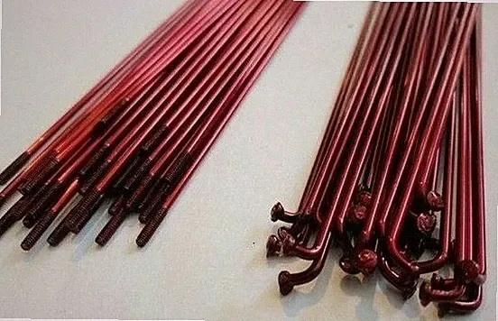 Bicycle Spokes & Nipples - 14G Stainless Steel - CANDY RED (CHOOSE YOUR LENGTH)