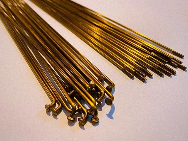Bicycle Spokes & Nipples - 14G Stainless Steel - GOLD (CHOOSE YOUR LENGTH)