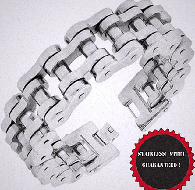 Bike Bracelet Man Biker Silver Chain Motorcycle 8'' 9"10'' Stainless Steel