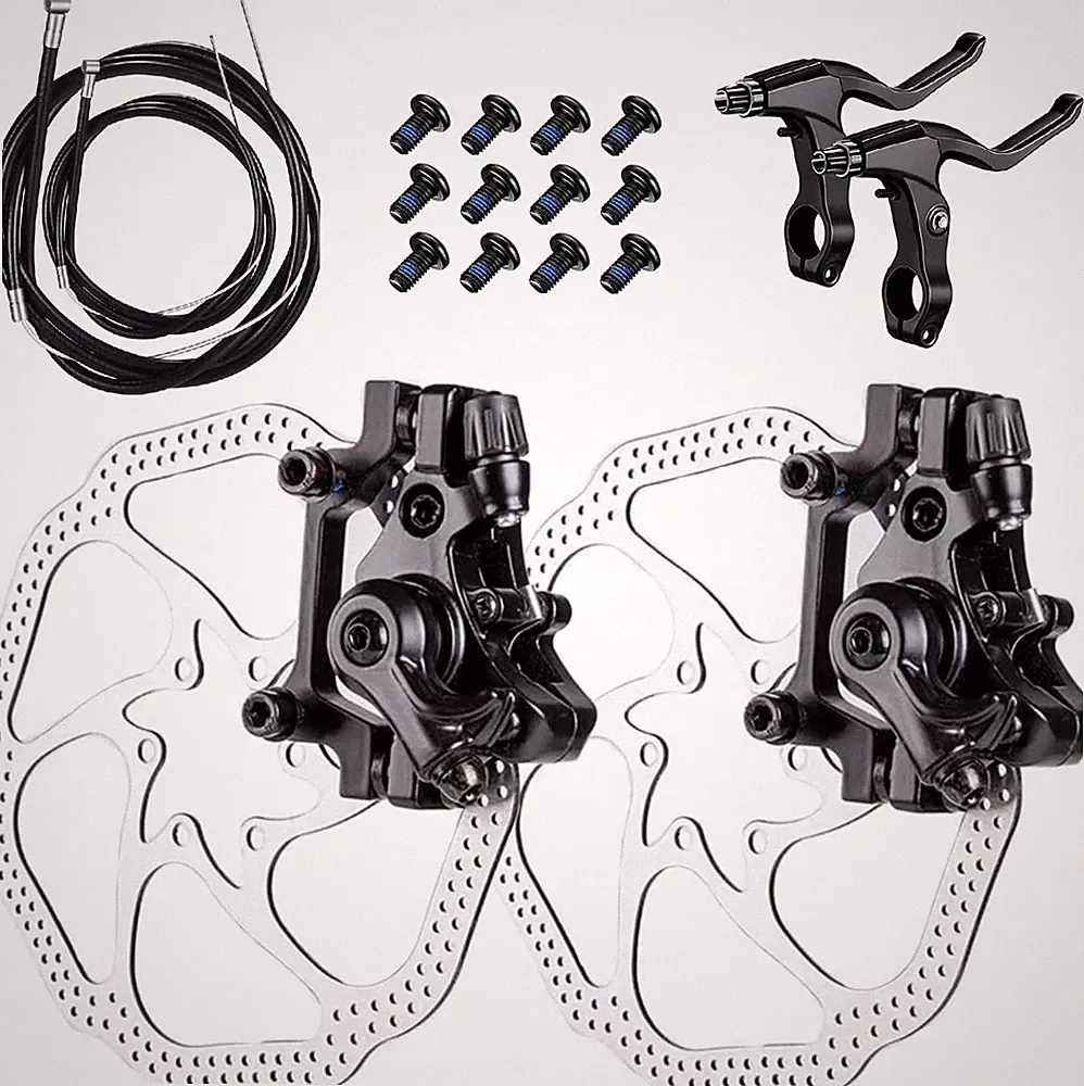 Bike Disc Brake Kit,Bike Front and Back Disc Brake Kit-Calipers,2 Pcs Stainless