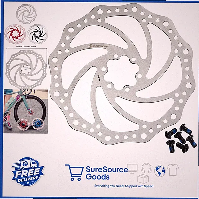 Bike Disc Brake Rotor 160mm Stainless Steel for Mountain Bicycle with Screws