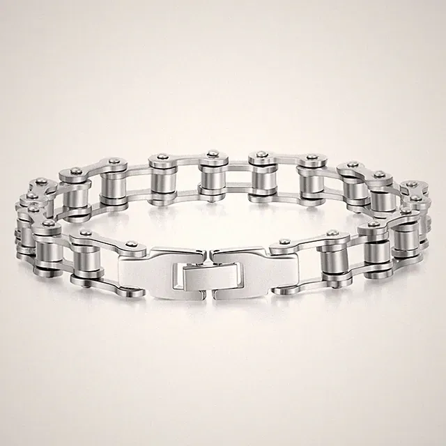 Biker Bracelet for Men Stainless Steel Bracelet Goth Motorcycle Bike Chain by...