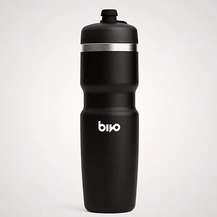 Bivo Trio Insulated Stainless Steel Cycling Water Bottle 21 oz Vacuum Black
