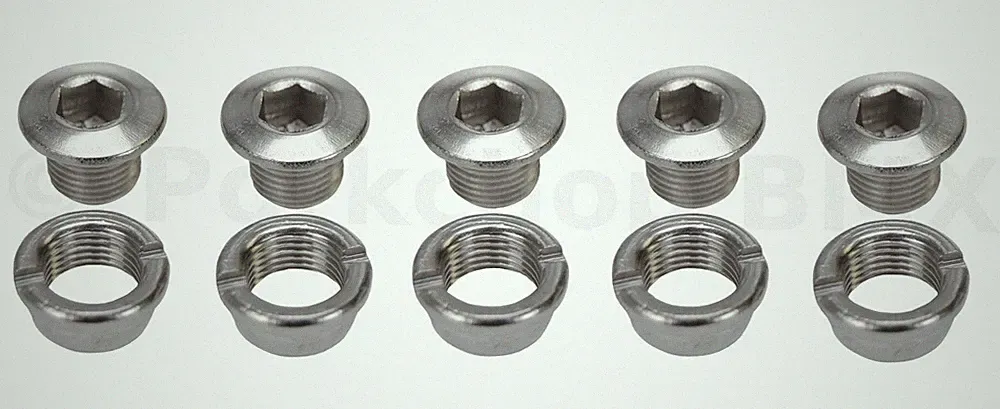 BMX bicycle single speed chainring bolts for BMX - set of 5 - STAINLESS STEEL