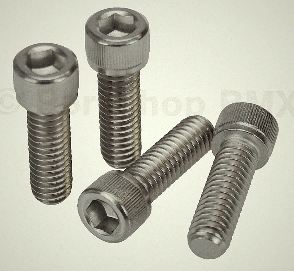 BMX Bicycle Stem Cap Bolts (Set of 4) 5/16" X 18T X 1" STAINLESS STEEL