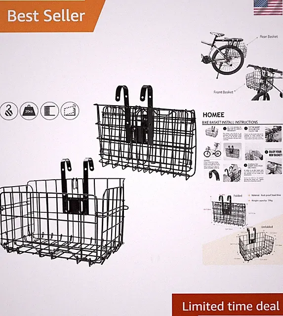 Detachable Bike Cargo Basket - Stylish Black Design, Perfect for Commuting