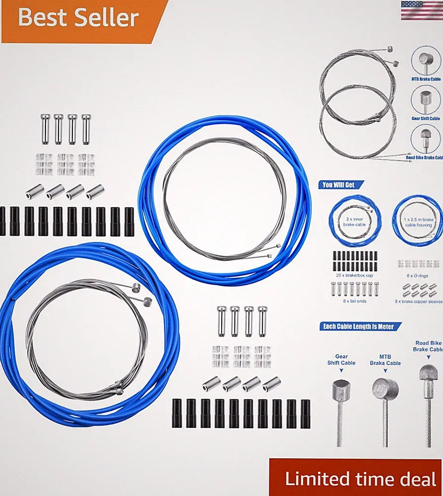 Durable Stainless Steel Bicycle Brake and Shifter Cable Kit - Maintenance Supply
