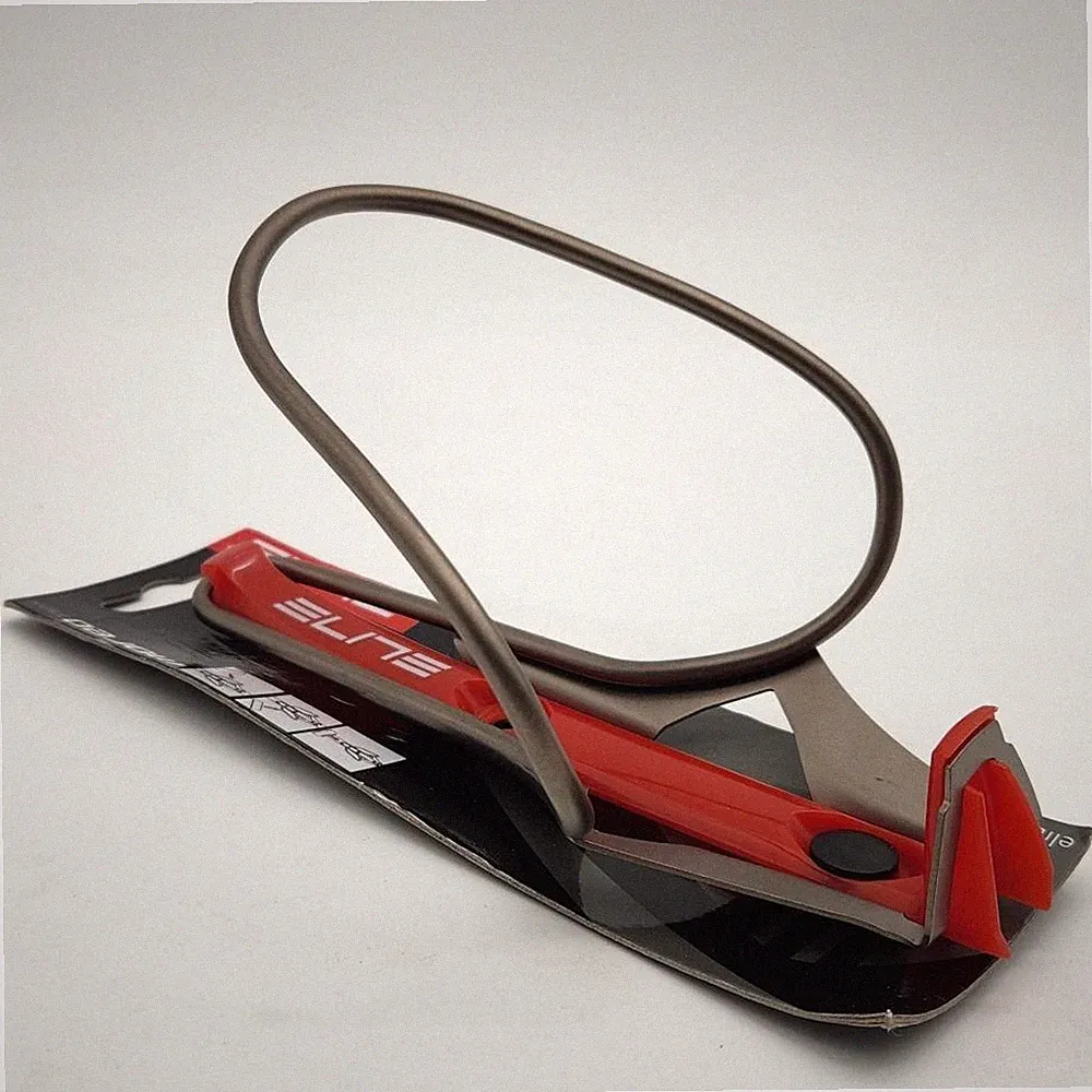 Elite Moreo Inox Stainless Steel Bicycle Bottle Cage Grey / Red OPEN PACKAGE