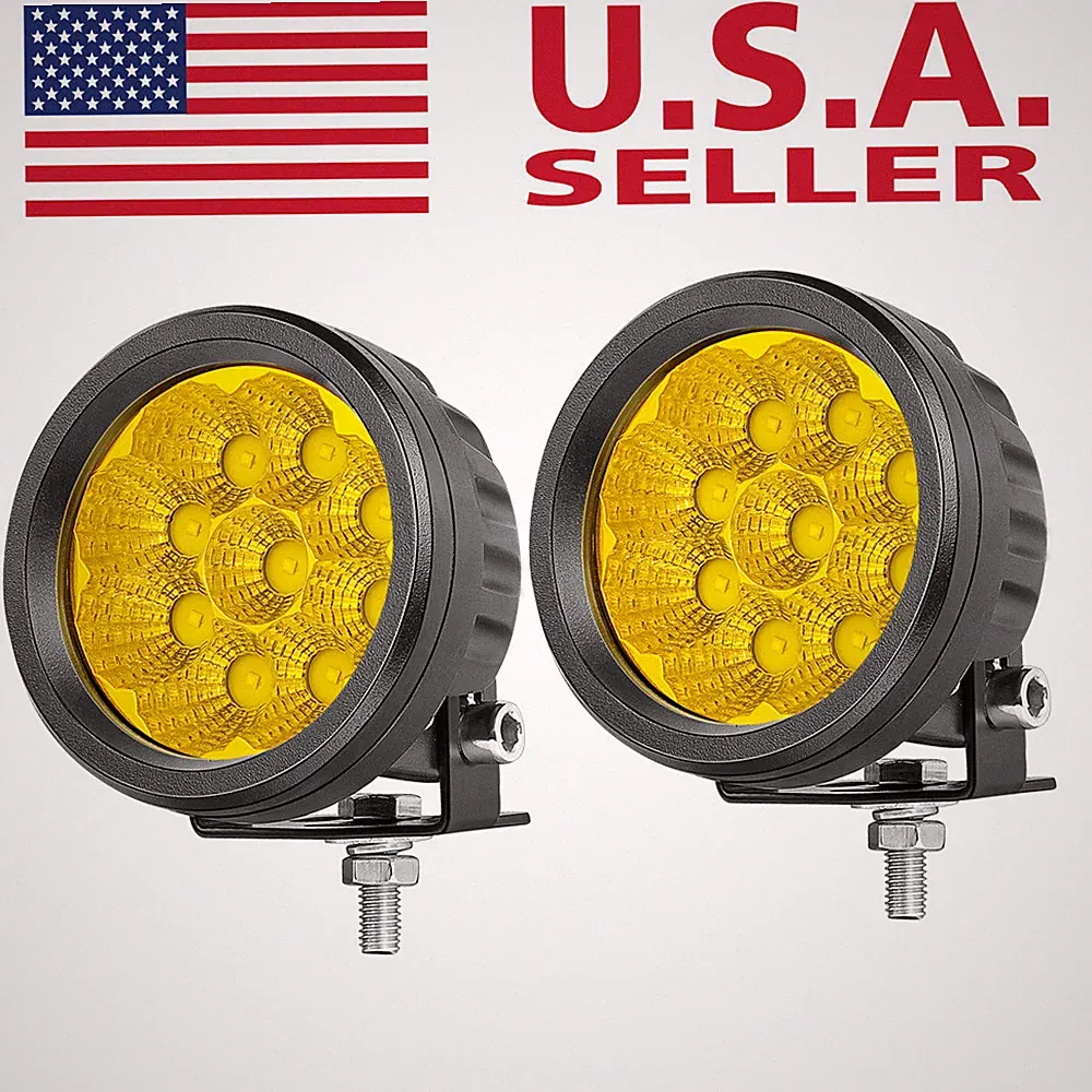 For Electric Mountain E-Bike Bicycle 3.5" Round Driving LED Work Headlights Pods