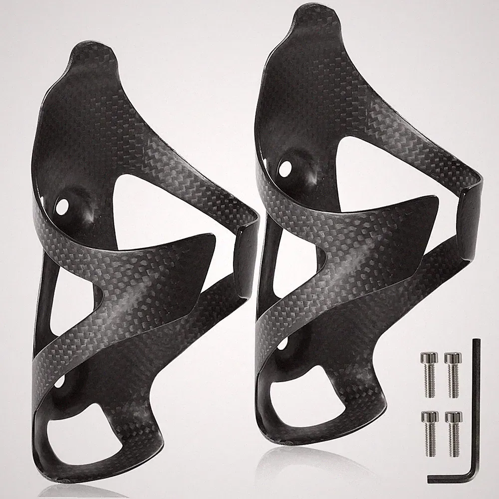 Gazeer 2 Pack Ultra-Light Full Carbon Fiber Water Bottle Cage, Bike 2PACK