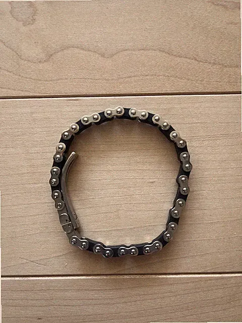 ICELINK STAINLESS STEEL SMALL WHITE LA UNISEX BICYCLE BRACELET MSRP $250