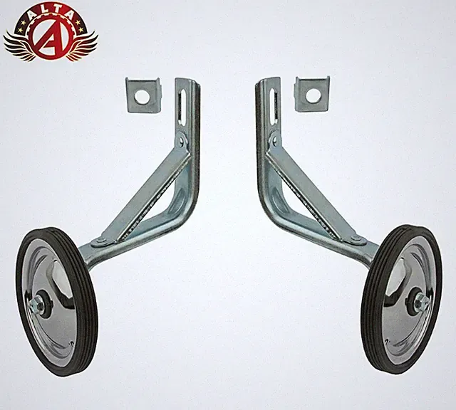 Kids Universal Bicycle Heavy Duty Steel Chrome Training Wheel for 16'' Bikes