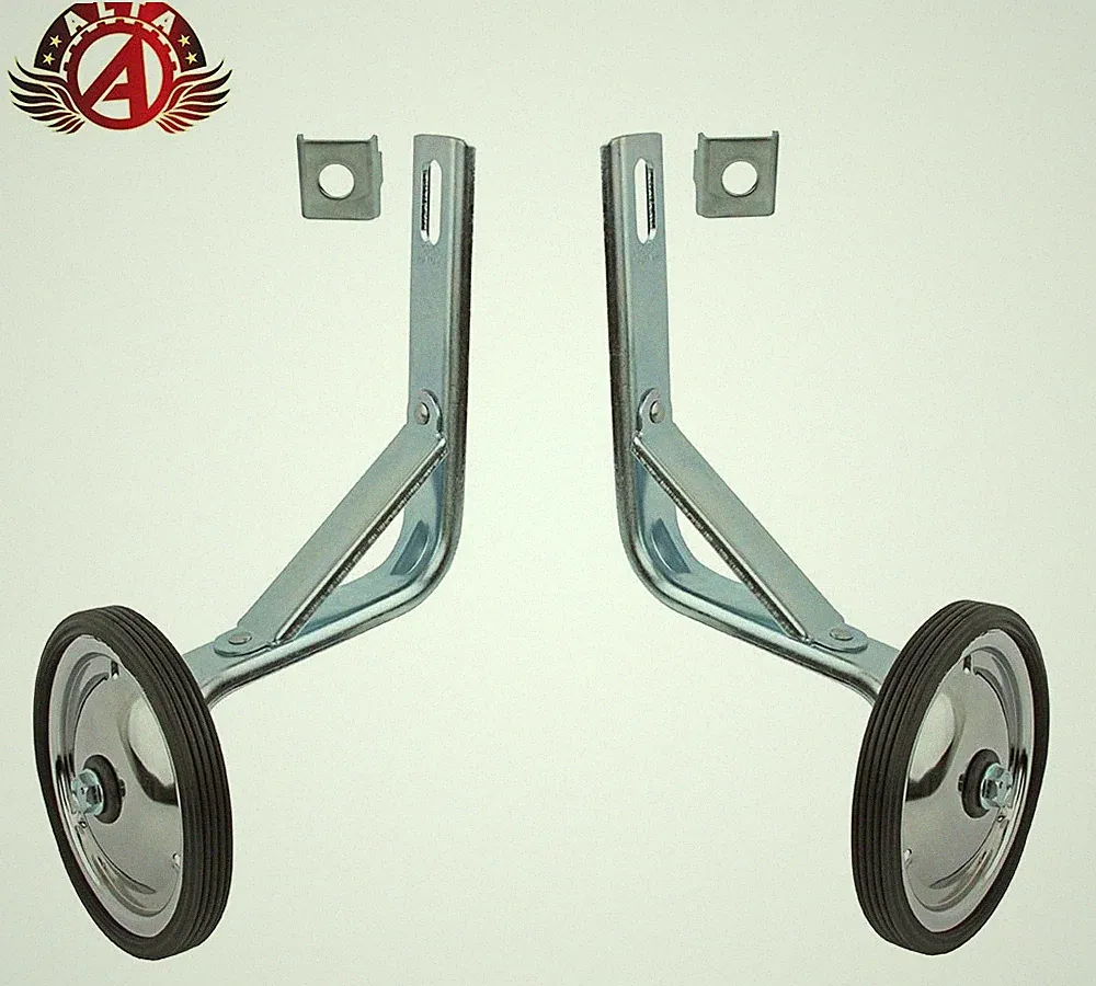 Kids Universal Bicycle Heavy Duty Steel Chrome Training Wheel for 20'' Bikes