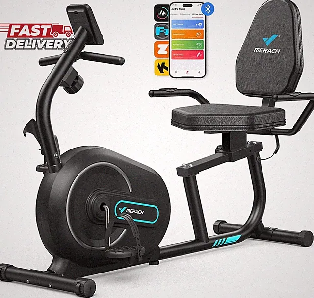 MERACH Recumbent Exercise Bikes for Home with Smart Bluetooth Equipment Exercise