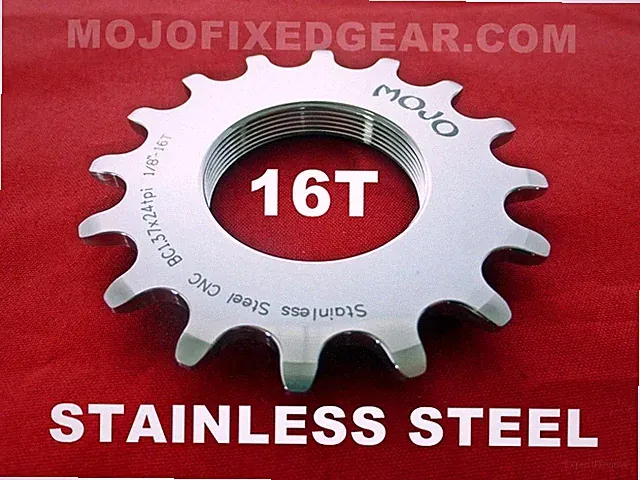 MOJO 16T FIXED GEAR COG - STAINLESS STEEL TRACK 16 TOOTH 1/8 INCH CNC