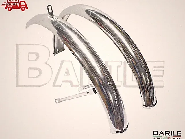 Pair Of Chrome Stainless Steel Fenders For Folding Bike - Graziella 24"