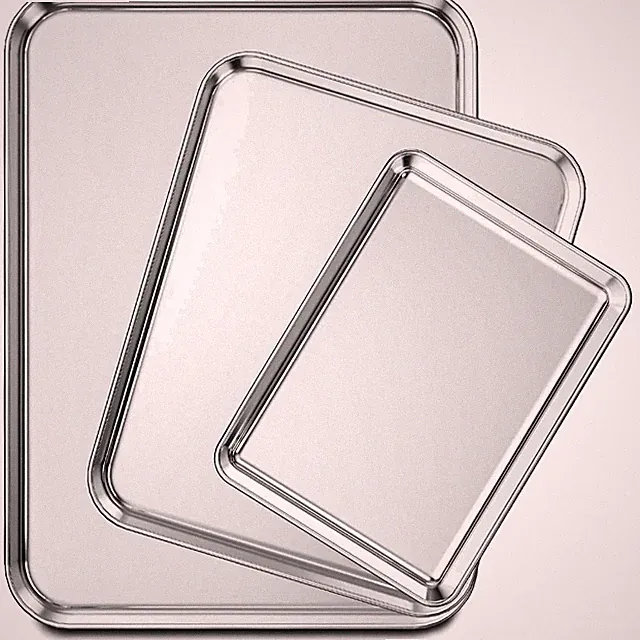 Rust Resistant Baking Sheet Trio, Stainless Steel
