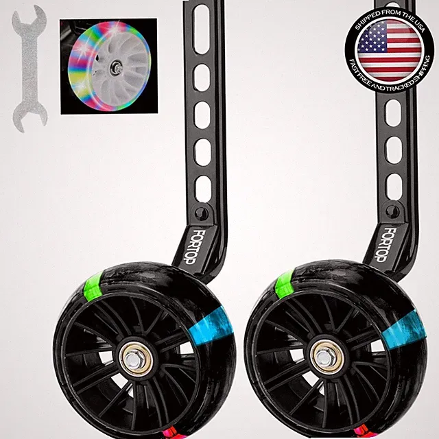 Safe and Reliable Bike Training Wheels with Glow Effect for Kids, 12-20 Inch