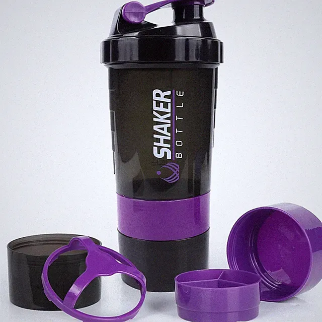 Shaker Bottle, Leak Proof Shaker Bottle for Protein Mixes,16oz 3 Layer Twist Off