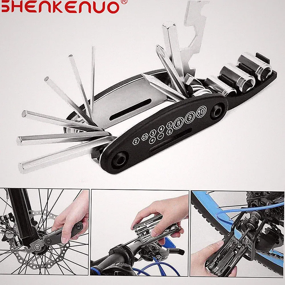 SHENKENUO Electric Bike Tools 15 in 1 E-Bike Tool Set for Mountain Bike Tools
