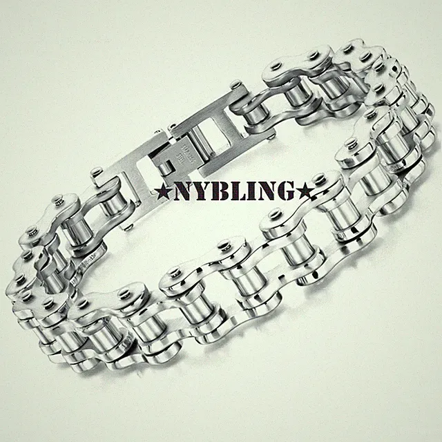 SOLID Stainless Steel Motorcycle Bike Chain Design Bracelet Men's Jewelry New