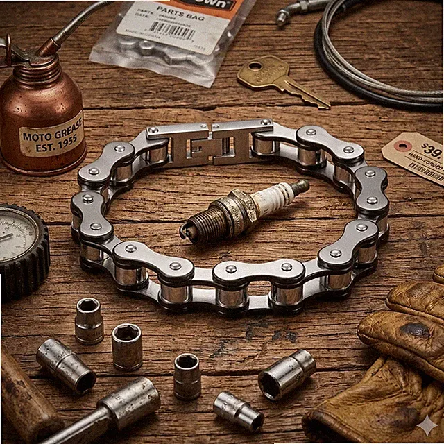Stainless Steel 10 mm Bike Chain 8.5" Bracelet Biker Motorcycle Chain Bracelet