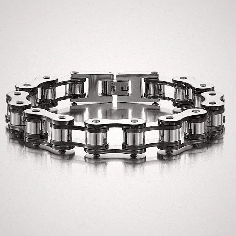 Stainless Steel 10mm Bike Chain 8.5" Bracelet Biker Motorcycle Chain Bracelet