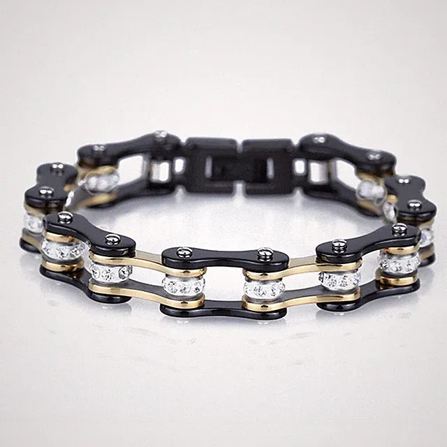 Stainless Steel Bracelets Gold Bicycle Motorcycle Chain Bracelets For Men/Women