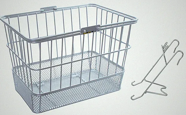 Sunlite Bicycle Front Basket Mesh Lift Off Carrier SILVER Cruiser Commuter Bike