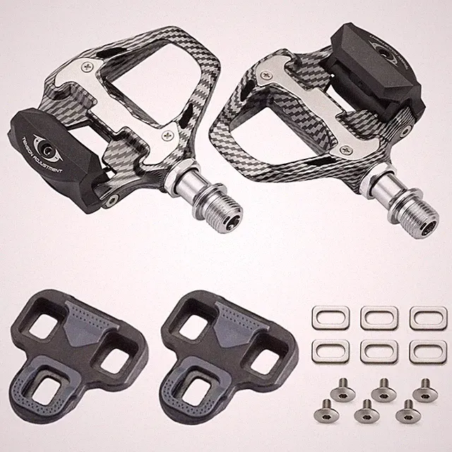 Ultralight Road Bike Lock Pedal Carbon Fiber Texture Self-Locking Bicycle Pedals