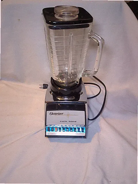 Vintage OSTERIZER Cycle Blend 10 Speed Blender 847 Glass & Chrome WORKS READ