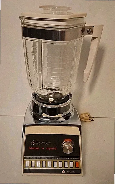 VNTG Osterizer blend-n-cycle Imperial, Glass & Stainless Steel Chrome, Clean V12