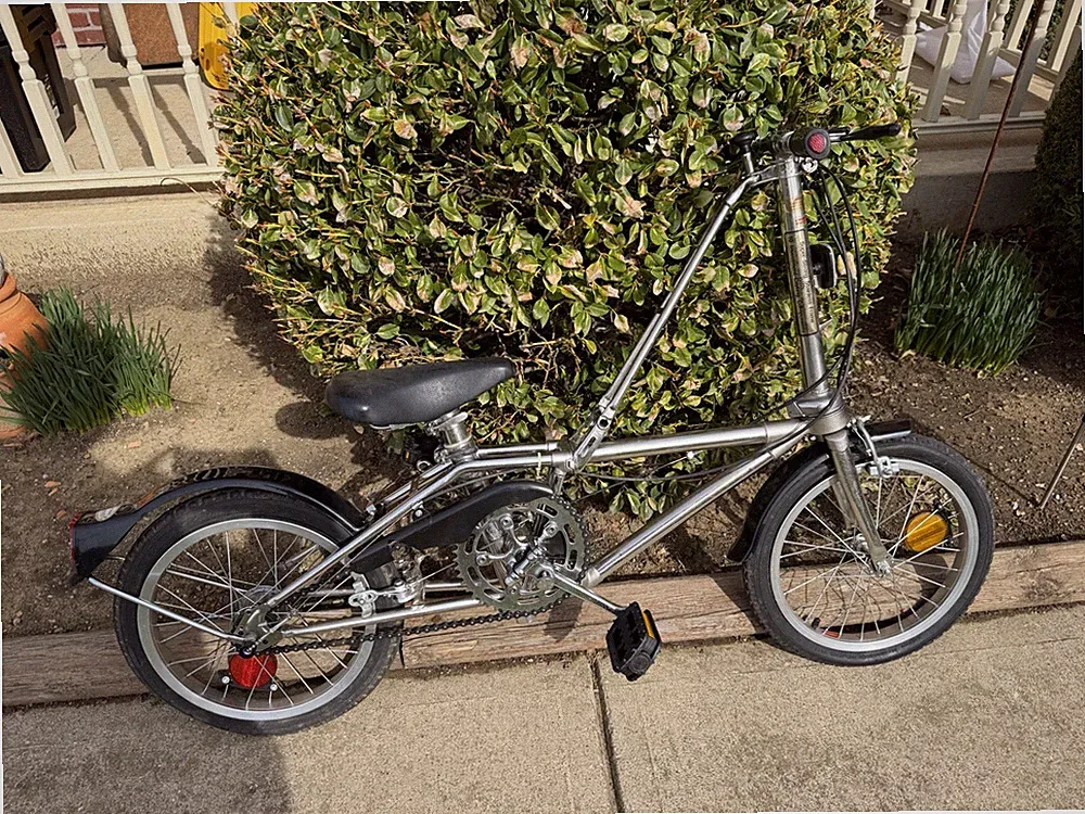 Vtg 80s Dahon STAINLESS Steel Portable 3 Speed Folding Compact Travel RV Bicycle